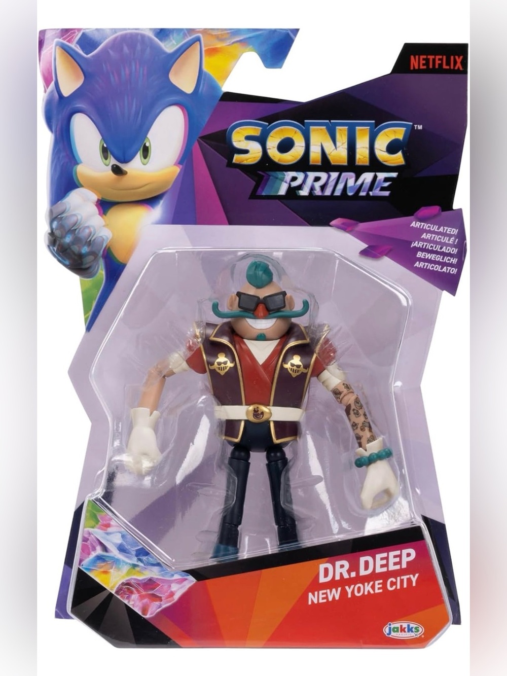 Sonic Prime Dr. Deep New Yoke City Action Figure Brand New